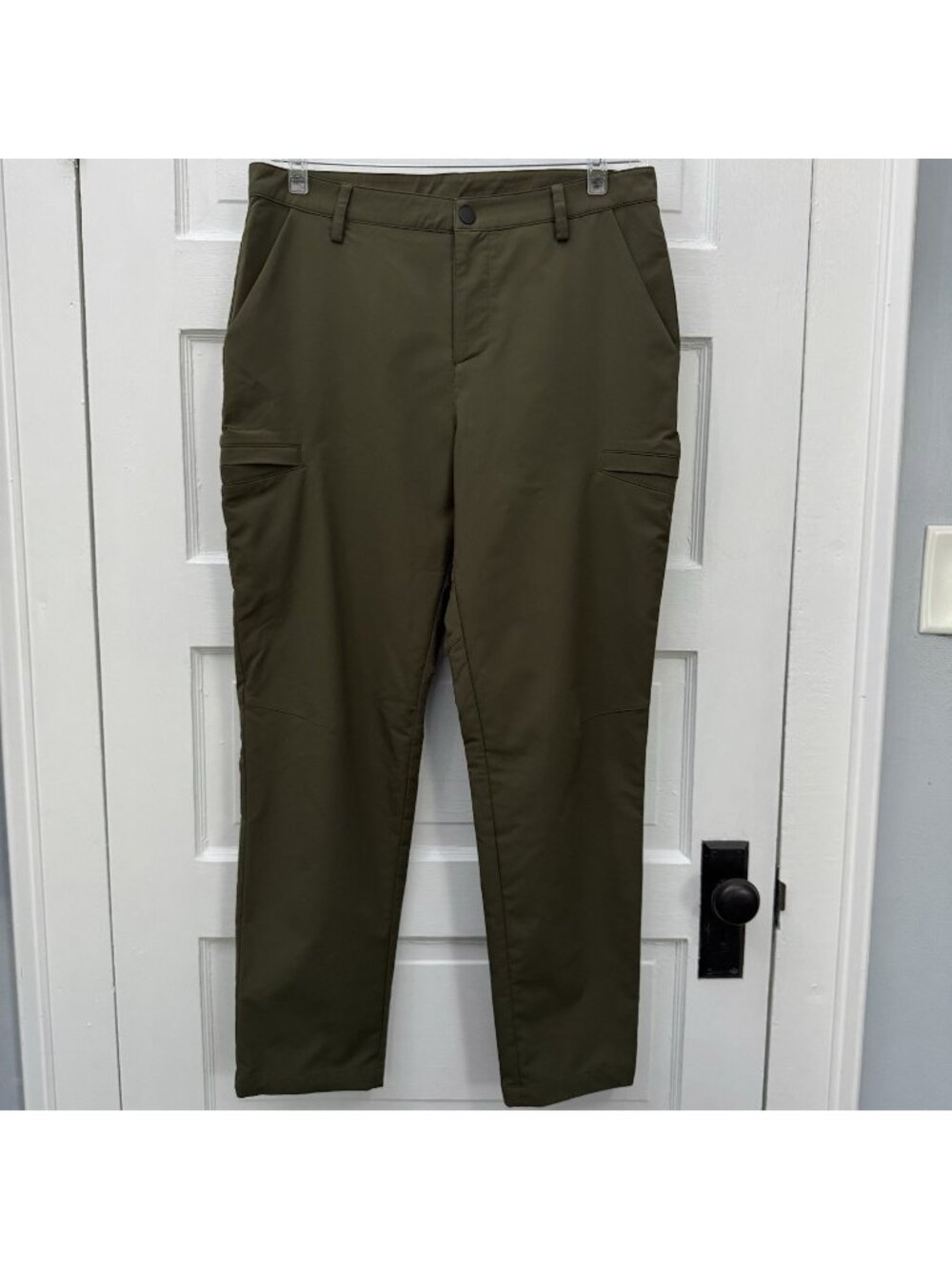 Z by Zella Women’s 34 Olive Performance Cargo Golf Travel Pants Stretch Tapered - Picture 1 of 8